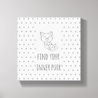 Cat Lover Inspirational Quote Canvas Print