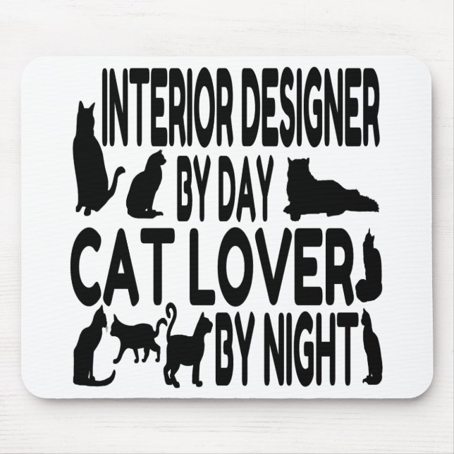 Cat Lover Interior Designer Mouse Mat (Front)