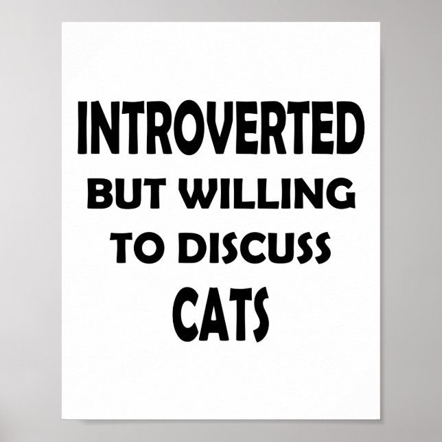 Cat Lover Introvert – Funny Design Poster (Front)