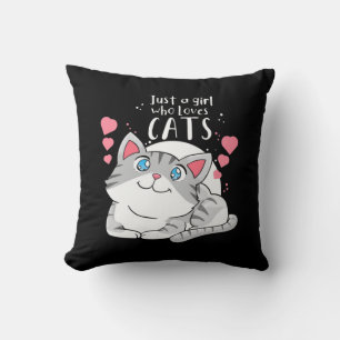 Cat Lover Just A Girl Who Loves Cat Cushion