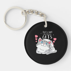 Cat Lover Just A Girl Who Loves Cat Key Ring