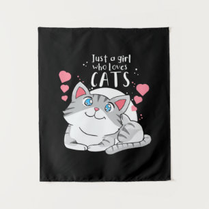 Cat Lover Just A Girl Who Loves Cat Tapestry