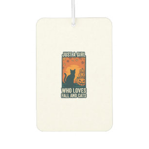Cat Lover Just A Girl Who Loves Fall And Cats Vint Car Air Freshener