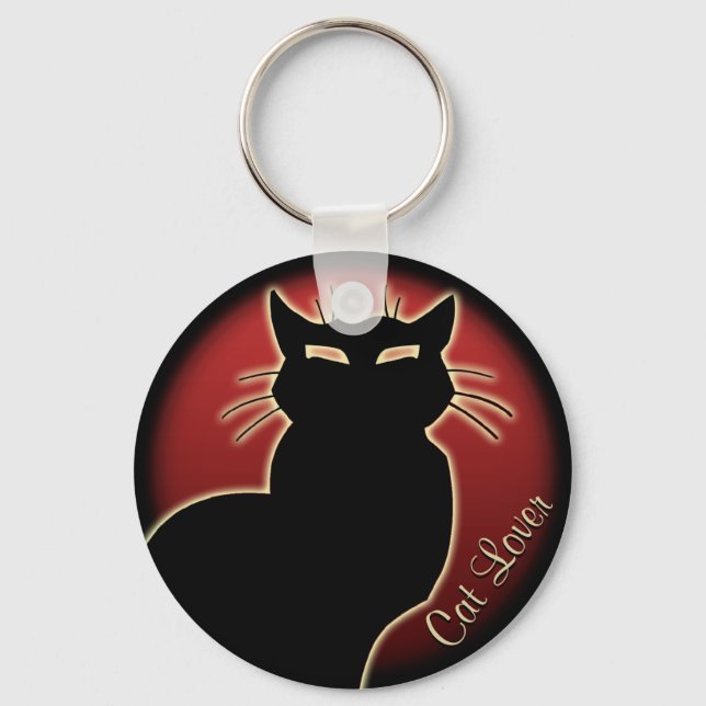 Cat Lover Keychain Cat Key Chains Customisable (Front)