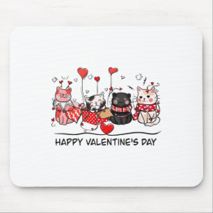 Cat Lover Kitten Happy Valentine Day Men Women Kid Mouse Mat