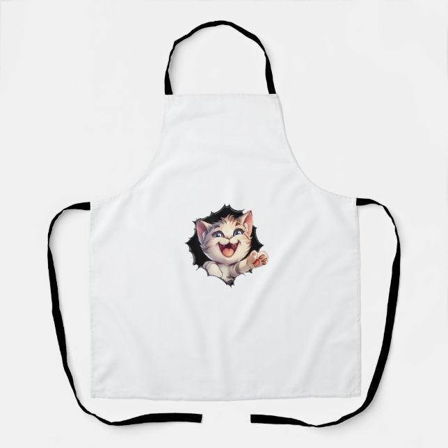 Cat Lover, Kitten Lover, Cute Cat, Cat Owner, Funn Apron (Front)
