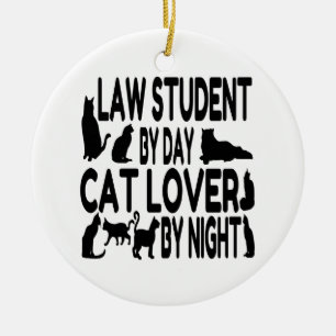 Cat Lover Law Student Ceramic Tree Decoration