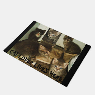 CAT LOVER LIVES HERE DOORMAT