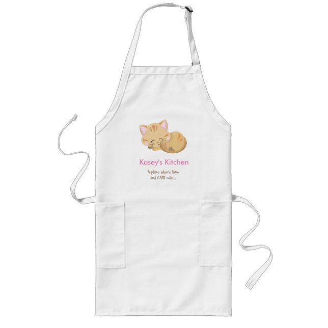 Cat lover long apron (Front)