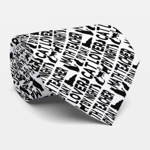 Cat Lover Math Teacher Tie