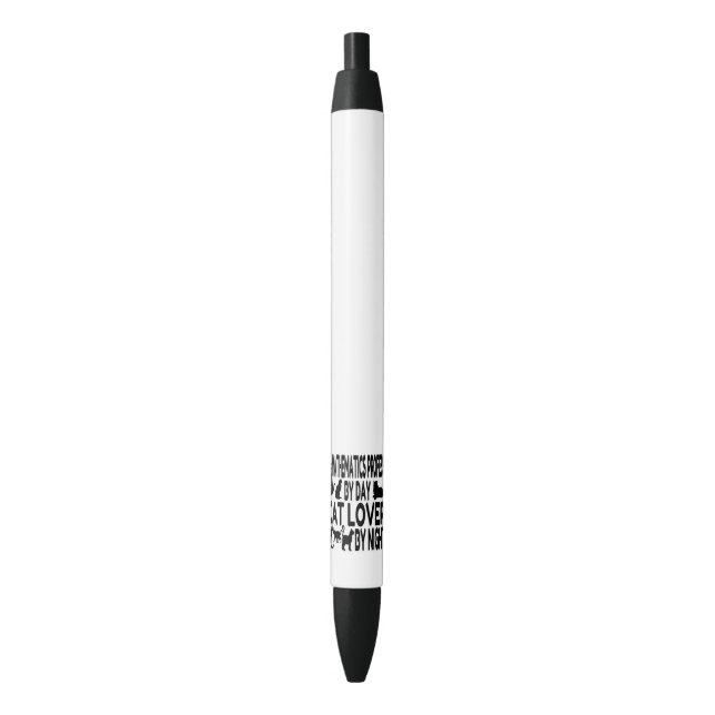 Cat Lover Mathematics Professor Black Ink Pen (Front Vertical)