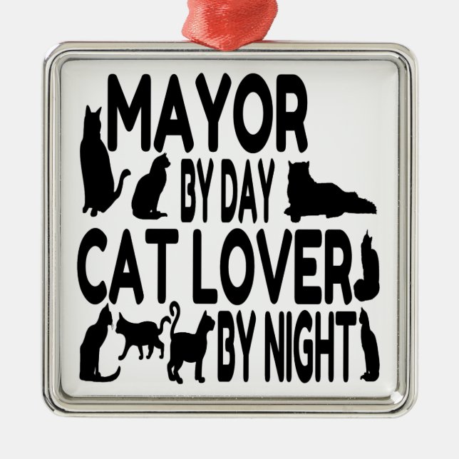 Cat Lover Mayor Metal Tree Decoration (Front)