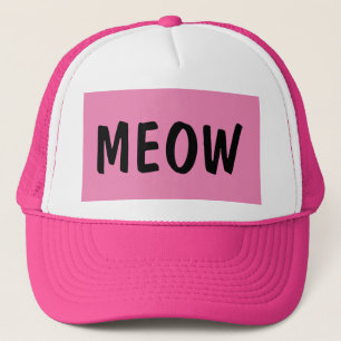 CAT LOVER MEOW PINK BALL CAPS HATS