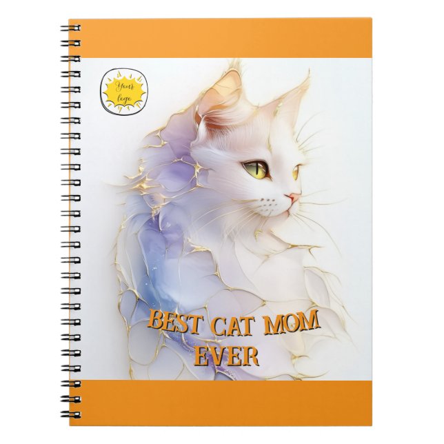 Cat lover Mom Photo  orange Notebook (Front)