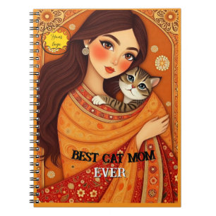 Cat lover Mum Photo orange Notebook