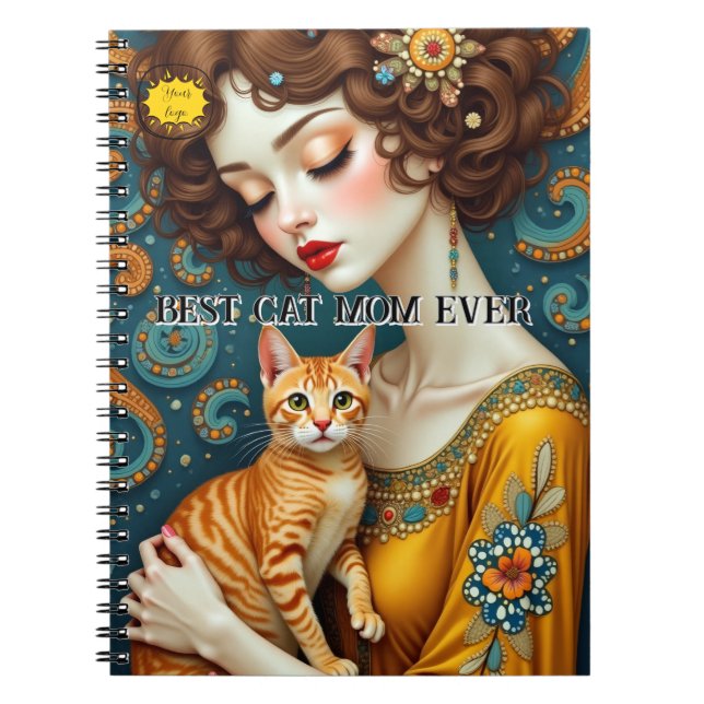 Cat lover Mum Photo  orange Notebook (Front)