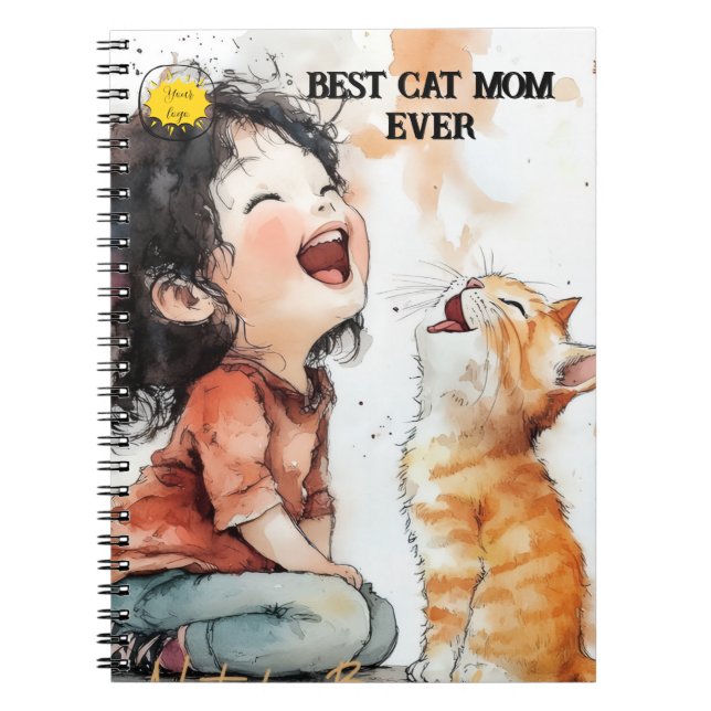 Cat lover Mum Photo  orange Notebook (Front)