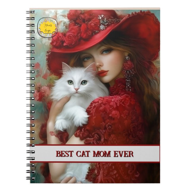 Cat lover Mum Photo  orange Notebook (Front)