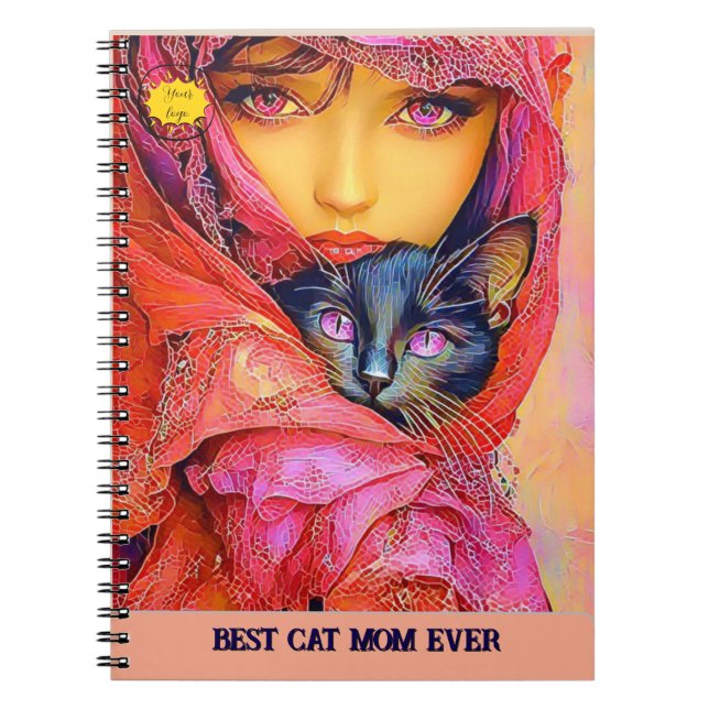 Cat lover Mum Photo  orange Notebook (Front)