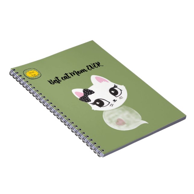 Cat lover Mum Photo  orange Notebook (Right Side)
