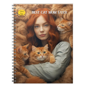 Cat lover Mum Photo  orange Notebook