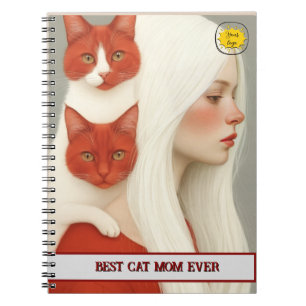 Cat lover Mum Photo  Red Notebook