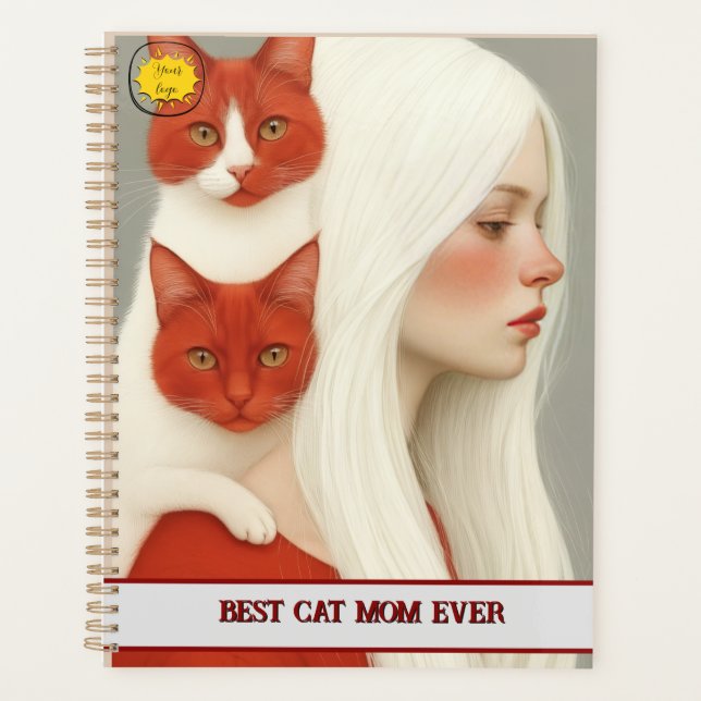 Cat lover Mum Photo  red Planner (Front)
