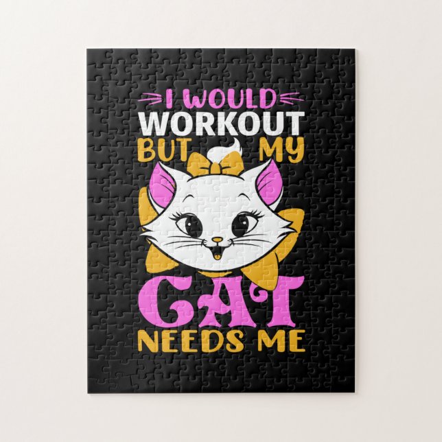 Cat Lover | My Cat Needs Me Jigsaw Puzzle (Vertical)