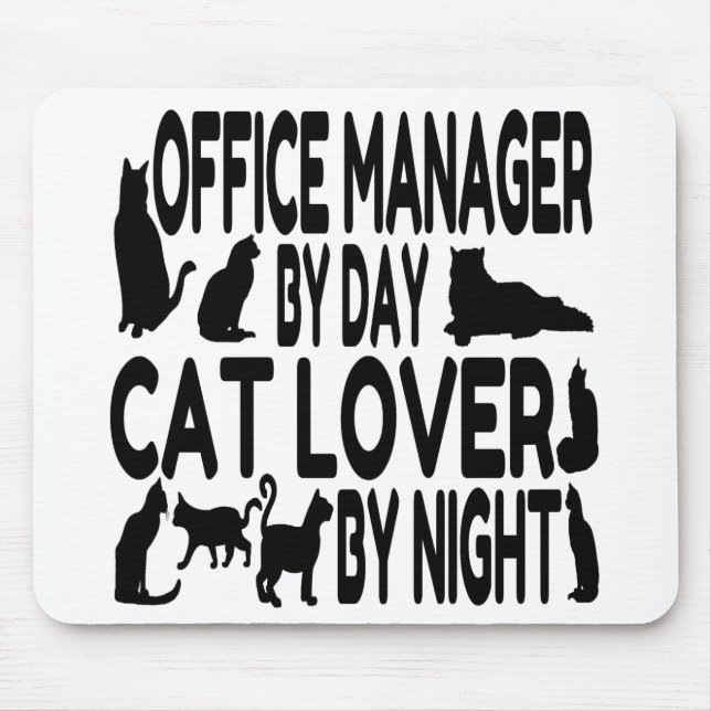 Cat Lover Office Manager Mouse Mat (Front)