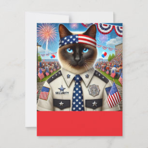CAT Lover Party 4th July Independence Day Postcard