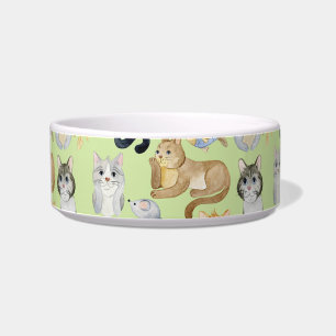 Cat lover pattern pet bowl