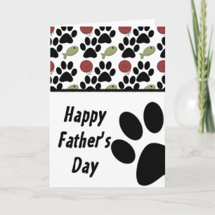 Cat Lover/Paw Print Happy Father's Day Card