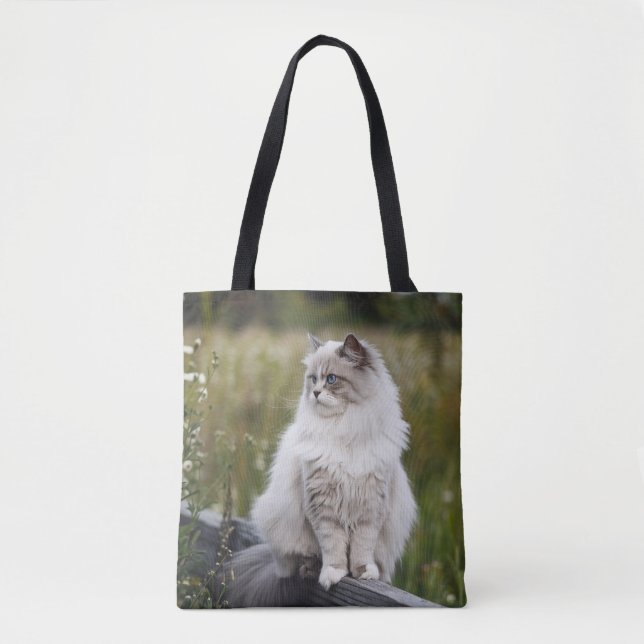 Cat Lover Personalised Photo  Tote Bag (Front)