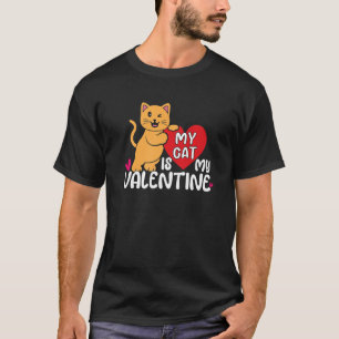 Cat Lover Pet Cat My Valentine Hearts Day Happy Va T-Shirt
