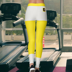 Cat Lover Pet mum Neutral Blazing Yellow Stripes Leggings