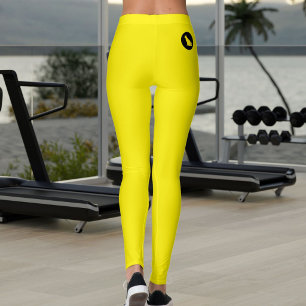 Cat Lover Pet Mum Personalised Black Bright Yellow Leggings