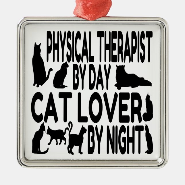 Cat Lover Physical Therapist Metal Tree Decoration (Front)