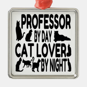 Cat Lover Professor Metal Tree Decoration