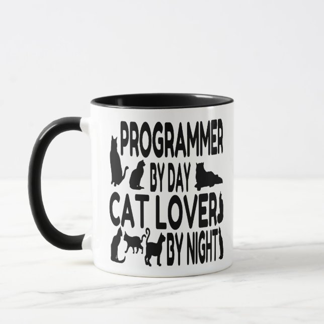 Cat Lover Programmer Mug (Left)