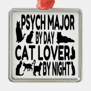 Cat Lover Psych Major Metal Tree Decoration