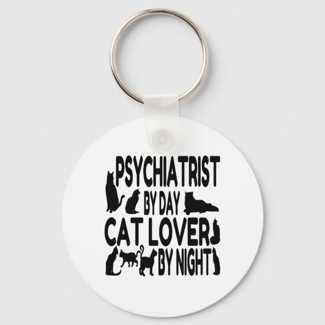 Cat Lover Psychiatrist Key Ring (Front)