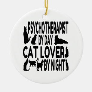 Cat Lover Psychotherapist Ceramic Tree Decoration