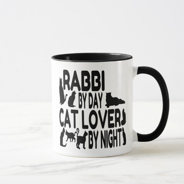 Cat Lover Rabbi Mug (Right)