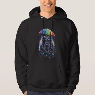 Cat Lover Rainbow Umbrella Cat Kitten Gift Graphic Hoodie
