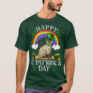 Cat Lover Rainbow Vintage Siamese Cat St T-Shirt