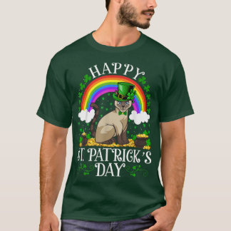 Cat Lover Rainbow Vintage Siamese Cat St T-Shirt