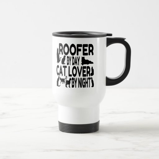 Image of Cat Lover Roofer Travel Mug