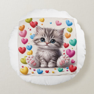 cat lover round cushion