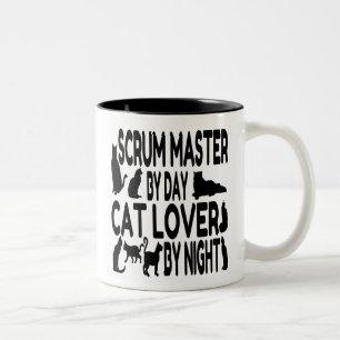 Cat Lover Scrum Master Two-Tone Coffee Mug