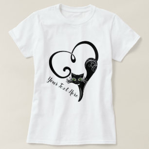 CAT LOVER    Siamese Cat Heart Shaped Tail T-Shirt